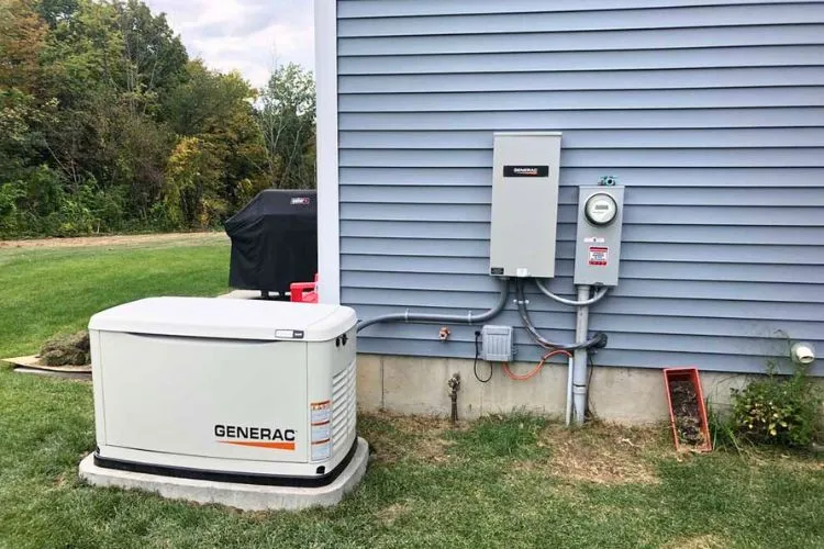 How far does a Generac generator need to be from the house